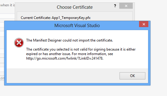 deploymentProblemInvalidCert