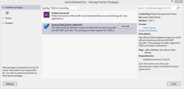 using SQLite with Entity Framework 6 and the Repository Pattern ...