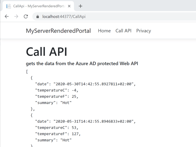 Login and use an ASP.NET Core API with Azure AD Auth and user access ...
